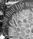 Greyscale Picture of Engraved Slate